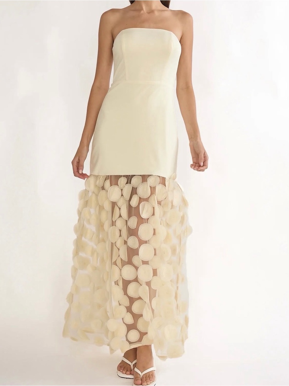 saints + secrets butter yellow formal dress